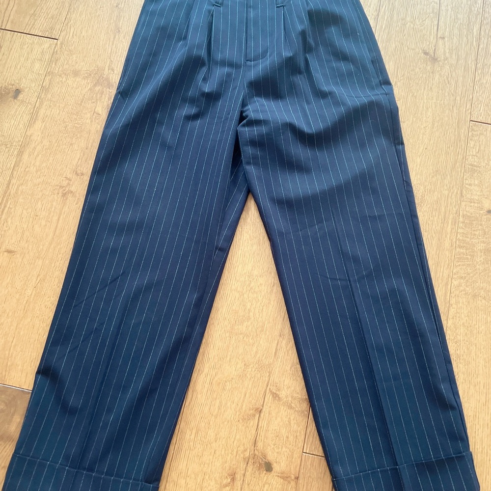 THE GREAT. Dark Striped Trousers